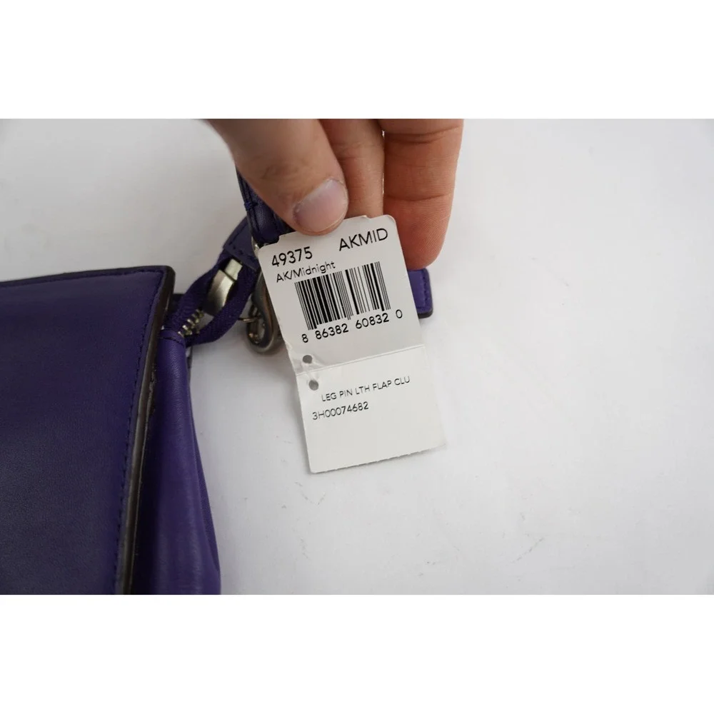 Coach Legacy Penny Leather Flap Clutch 49375 Midnight Purple Small Bag New Other - Picture 4 of 9